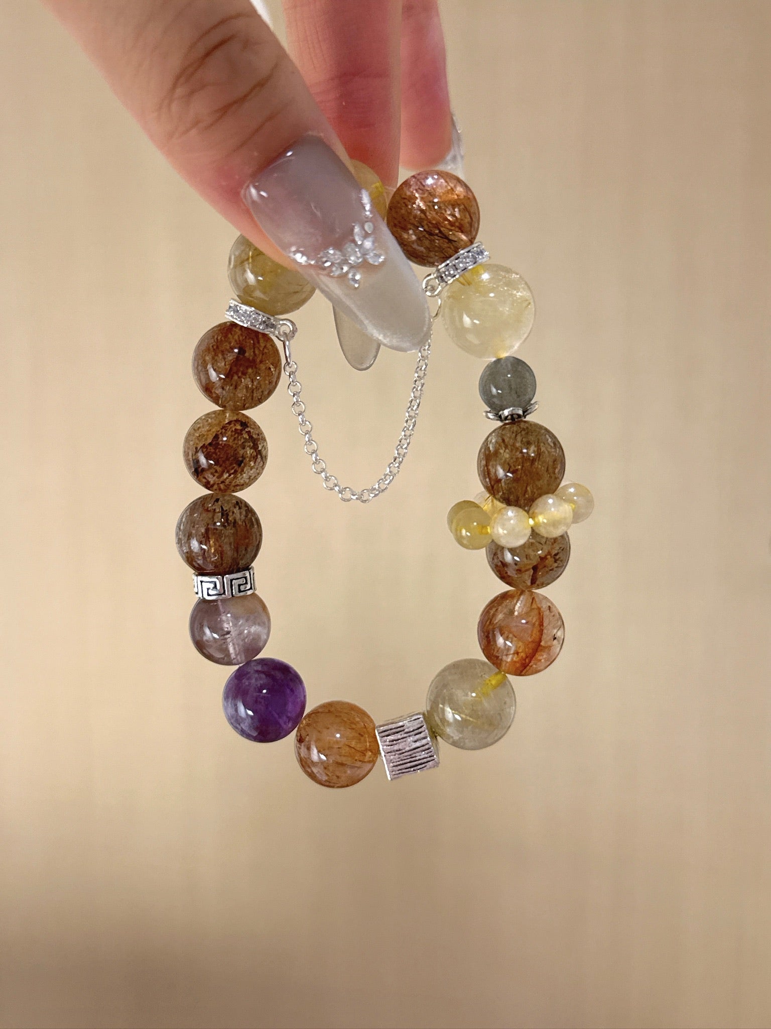 ▫️▪️ Purple Ghost Black Gold Super Blonde Crystal Gray Moonlight Bracelet